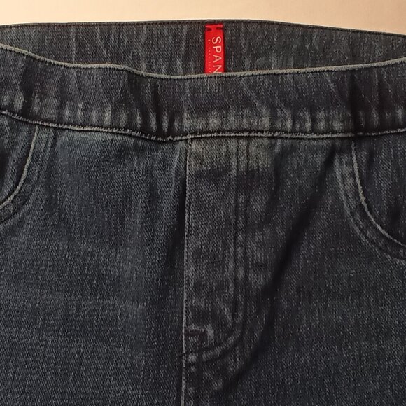 Spanx Jean Ankle Leggings Size L Mid Rise Skinny Leg Medium Dark Wash - Picture 4 of 9
